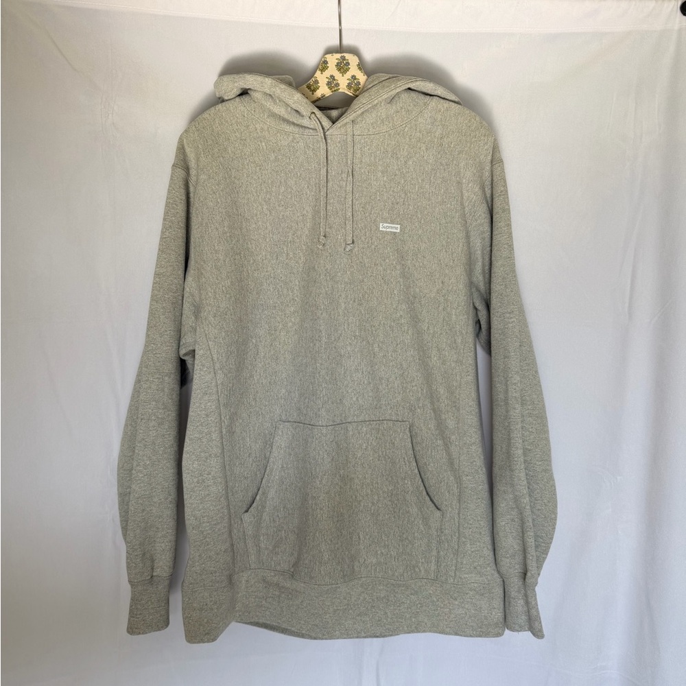 Supreme Small Box Logo Gray Hoodie Classic Pullover Sweatshirt